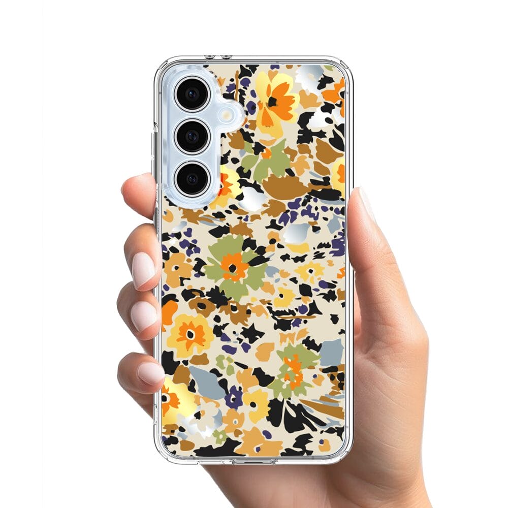 Etui do Samsung Galaxy S24 FE z MagSafe przeźroczyste, silikonowe Flexi, malowane kwiatki - obrazek 2