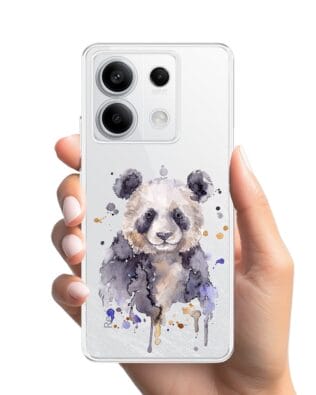 Etui do Xiaomi Redmi Note 13 Pro 5G przeźroczyste, silikonowe Flexi, Akwarelowe Zoo, Panda
