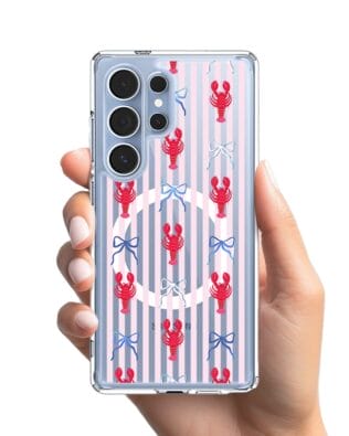 Etui do Samsung Galaxy S25 Ultra z MagSafe przeźroczyste, silikonowe Flexi, krab i kokardki