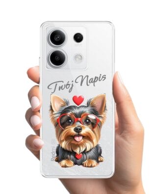 Etui do Xiaomi Redmi Note 13 Pro 5G przeźroczyste, silikonowe Flexi, Puppy Love, pies rasy York