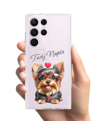 Etui do Samsung Galaxy S23 Ultra przeźroczyste, silikonowe Flexi, Puppy Love, pies rasy York