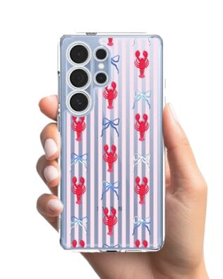 Etui do Samsung Galaxy S25 Ultra przeźroczyste, silikonowe Flexi, krab i kokardki