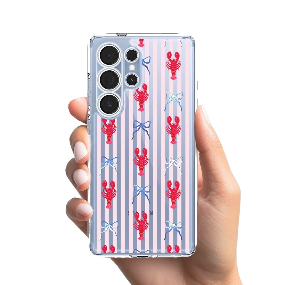 Etui do Samsung Galaxy S25 Ultra przeźroczyste, silikonowe Flexi, krab i kokardki - obrazek 2