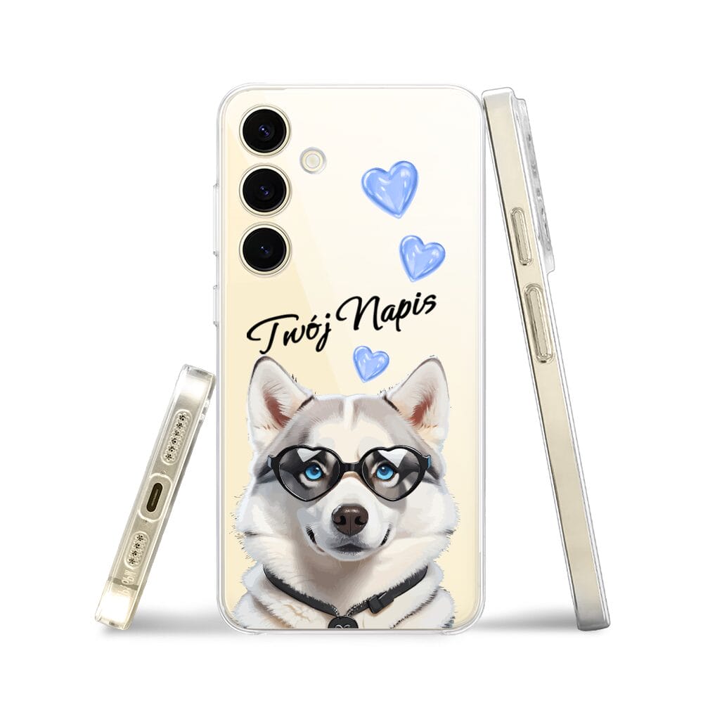 Etui do Samsung Galaxy S24 przeźroczyste, silikonowe Flexi, Puppy Love, pies rasy Husky - obrazek 3