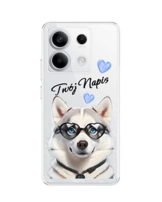 Etui do Xiaomi Redmi Note 13 Pro 5G przeźroczyste, silikonowe Flexi, Puppy Love, pies rasy Husky
