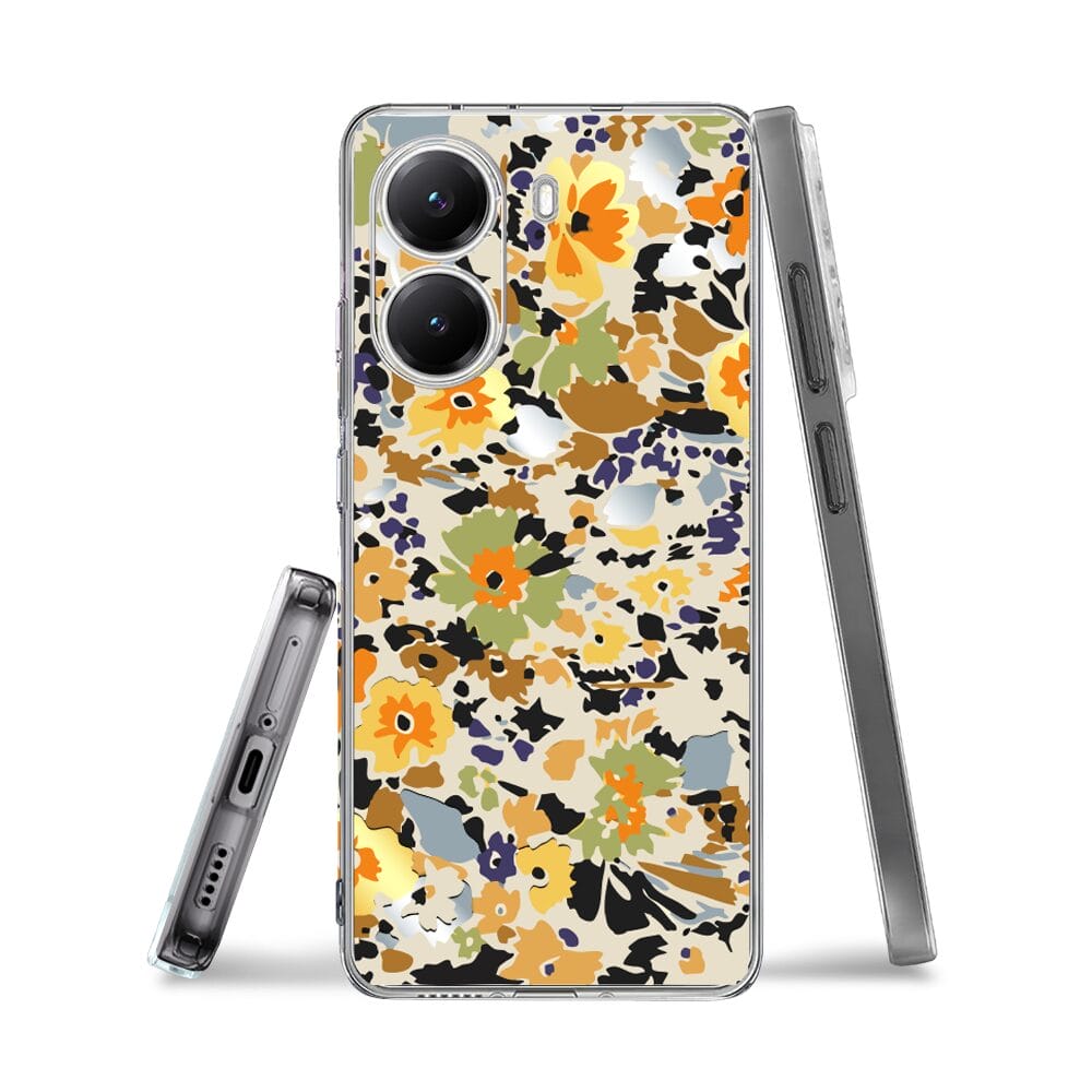 Etui do Xiaomi POCO X7 Pro przeźroczyste, silikonowe Flexi, malowane kwiatki - obrazek 3