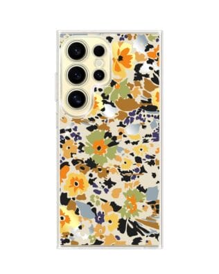 Etui do Samsung Galaxy S24 Ultra z MagSafe przeźroczyste, silikonowe Flexi, malowane kwiatki