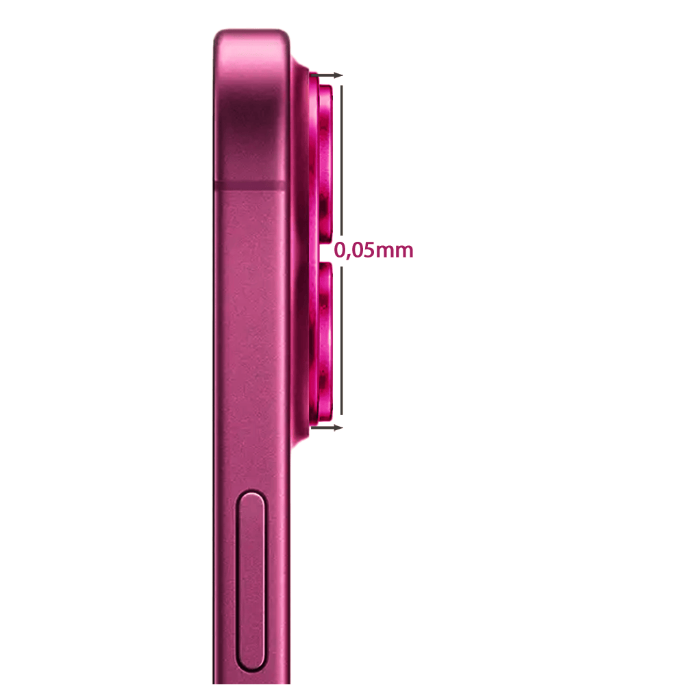 Metalowa osłona na cały aparat z wbudowanymi szkłami do iPhone 16, różowa - obrazek 4