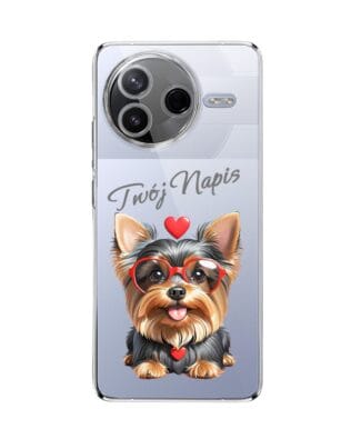 Etui do Xiaomi POCO F7 Pro przeźroczyste, silikonowe Flexi, Puppy Love, pies rasy York