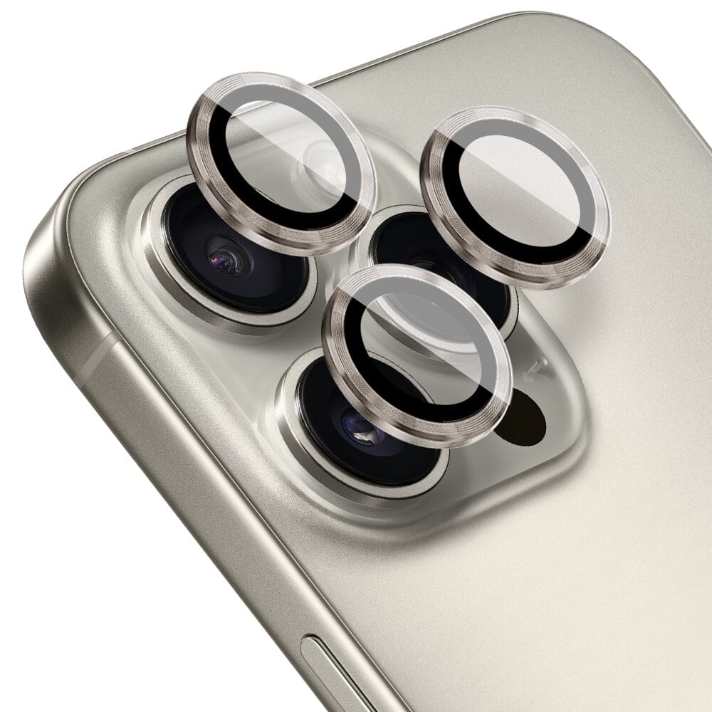 Metalowa osłona obiektywu aparatu ze szkła hartowanego 9H do iPhone 16 Pro Max, 1 zestaw, tytanowa
