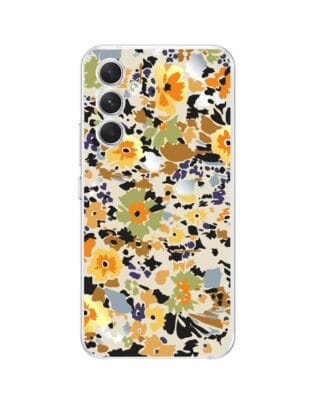 Etui do Samsung Galaxy A54 5G przeźroczyste, silikonowe Flexi, malowane kwiatki