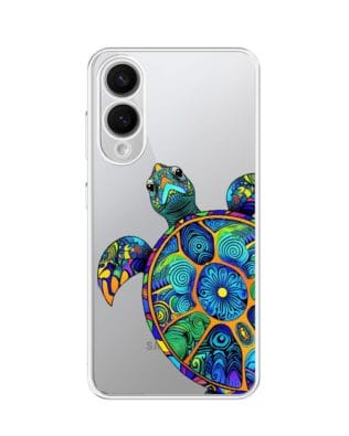 Etui do Samsung Galaxy S25 Edge przeźroczyste, silikonowe Flexi, Dzika Mandala, Żółw