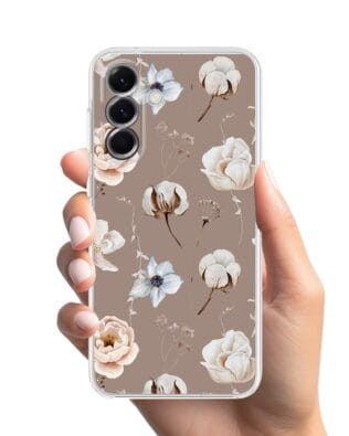 Etui do Samsung Galaxy A56 5G przeźroczyste, silikonowe Flexi, akwarelowe kwiatki