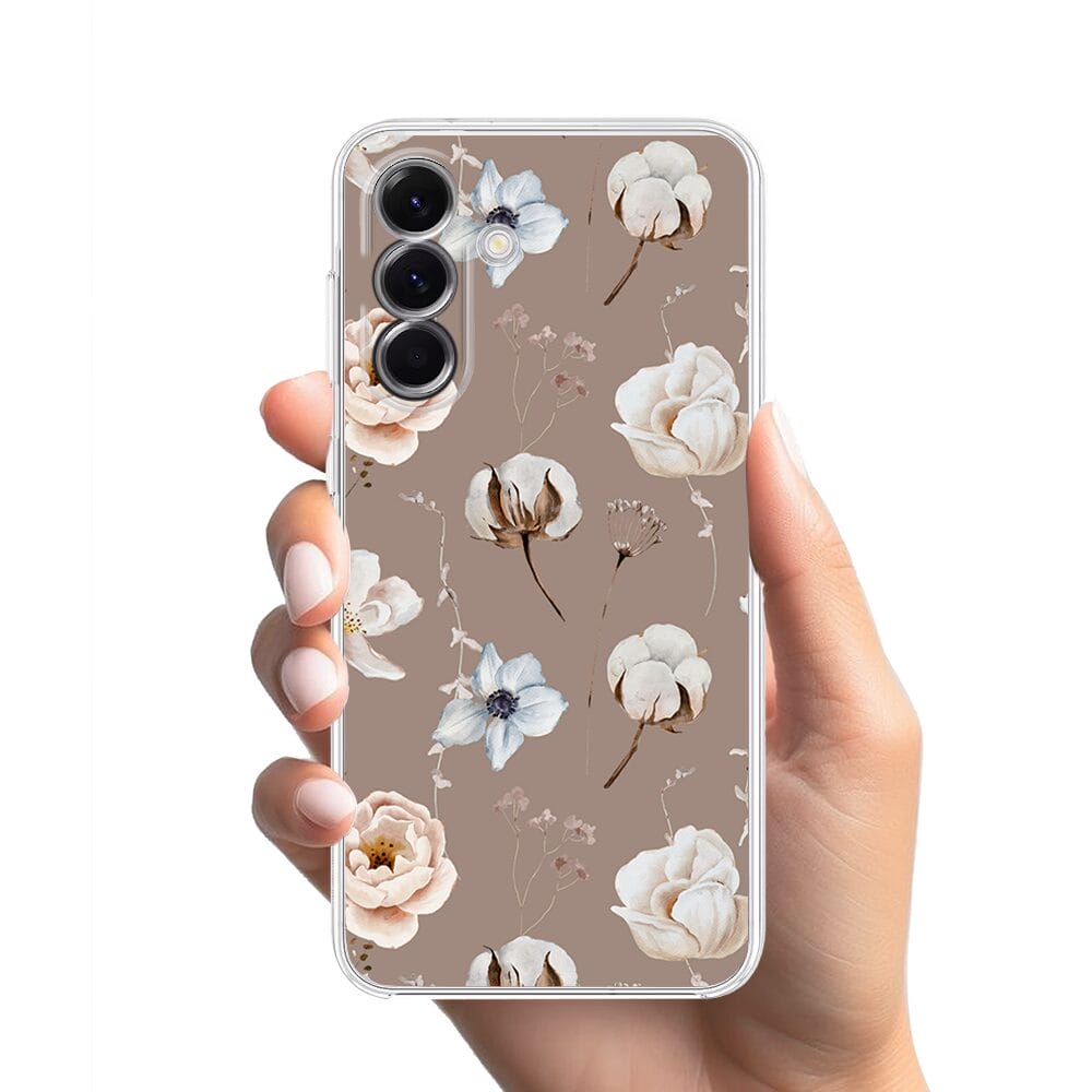 Etui do Samsung Galaxy A56 5G przeźroczyste, silikonowe Flexi, akwarelowe kwiatki - obrazek 2