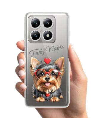 Etui do Xiaomi 14T Pro przeźroczyste, silikonowe Flexi, Puppy Love, pies rasy York