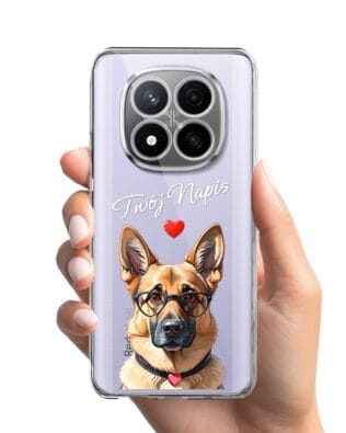 Etui do Xiaomi Redmi Note 14 Pro 4G przeźroczyste, silikonowe Flexi, Puppy Love, pies rasy Owczarek Niemiecki