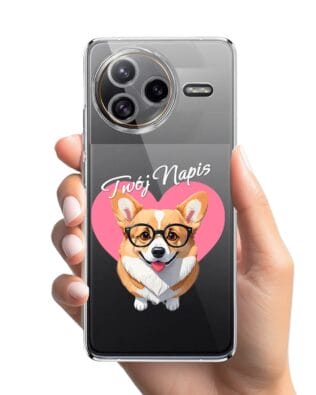 Etui do Xiaomi POCO F7 Ultra przeźroczyste, silikonowe Flexi, Puppy Love, pies rasy Corgi