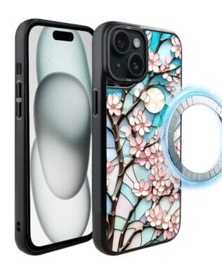 Etui do iPhone 15 Plus IBIZU DropGuard Matt z MagSafe, Barwy Szkła, Księżycowa Wiśnia