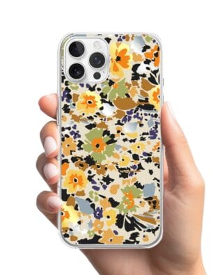 Etui do iPhone 12 Pro Max z MagSafe przeźroczyste, silikonowe Flexi, malowane kwiatki