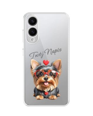 Etui do Samsung Galaxy S25 Edge przeźroczyste, silikonowe Flexi, Puppy Love, pies rasy York