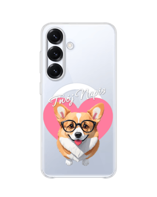 Etui do Samsung Galaxy S25 Plus z MagSafe przeźroczyste, silikonowe Flexi, Puppy Love, pies rasy Corgi