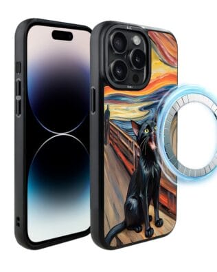 Etui do iPhone 14 Pro IBIZU DropGuard Matt z MagSafe, Edvard Munch, krzyk kota
