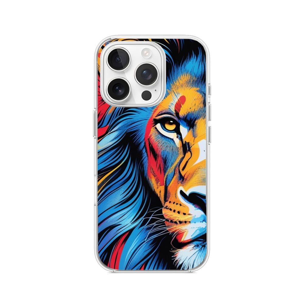 Etui do iPhone 15 Pro przeźroczyste, silikonowe Flexi, Dzika Mandala, Lwie spojrzenie