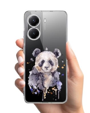 Etui do Xiaomi POCO X7 Pro przeźroczyste, silikonowe Flexi, Akwarelowe Zoo, Panda
