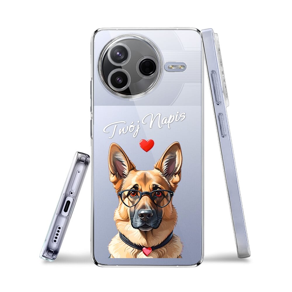 Etui do Xiaomi POCO F7 Pro przeźroczyste, silikonowe Flexi, Puppy Love, pies rasy Owczarek Niemiecki - obrazek 3