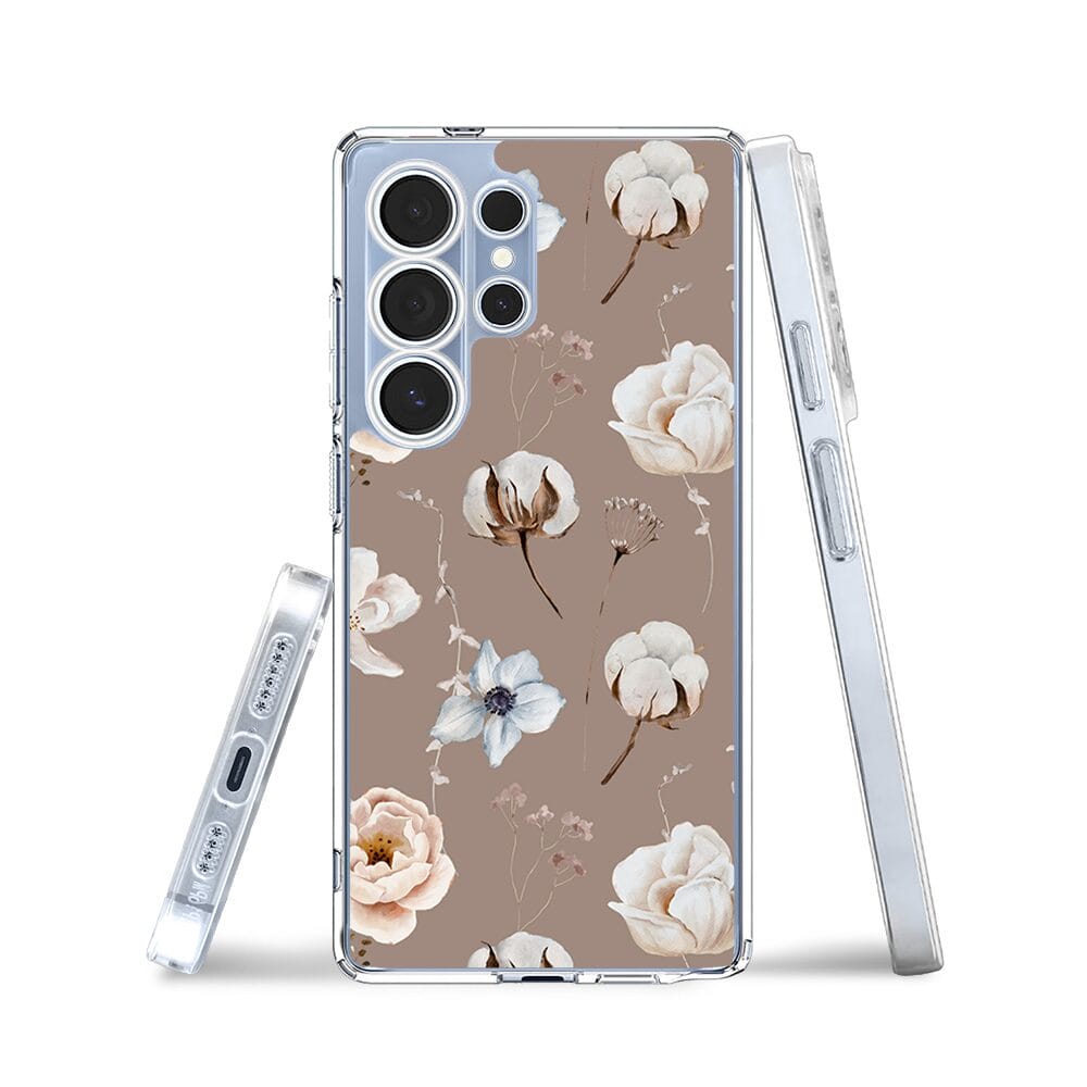 Etui do Samsung Galaxy S25 Ultra przeźroczyste, silikonowe Flexi, akwarelowe kwiatki - obrazek 3