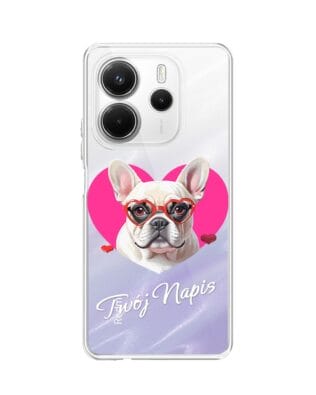 Etui do Xiaomi Redmi Note 14 5G przeźroczyste, silikonowe Flexi, Puppy Love, pies rasy Buldog Francuski
