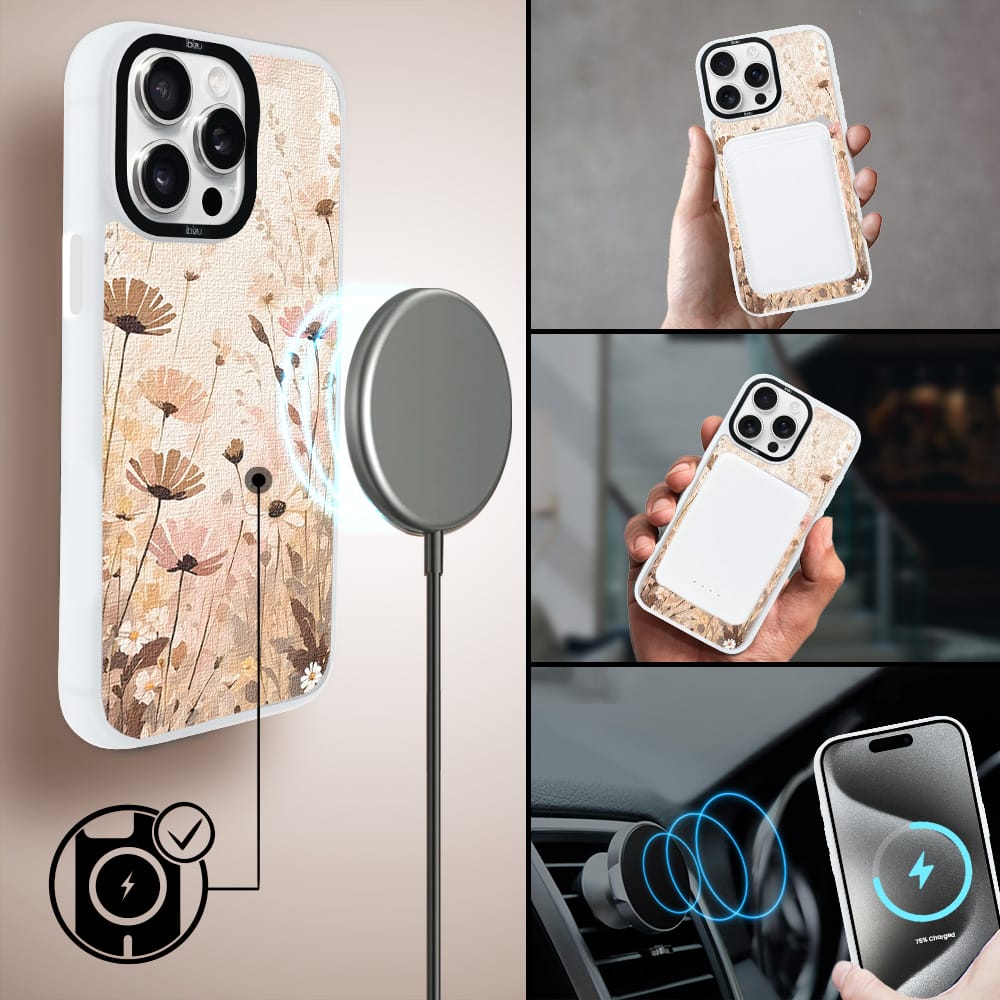 Etui do iPhone 15 Pro Max IBIZU DropGuard Matt z MagSafe, Boho, Kwiatowa łąka - obrazek 8