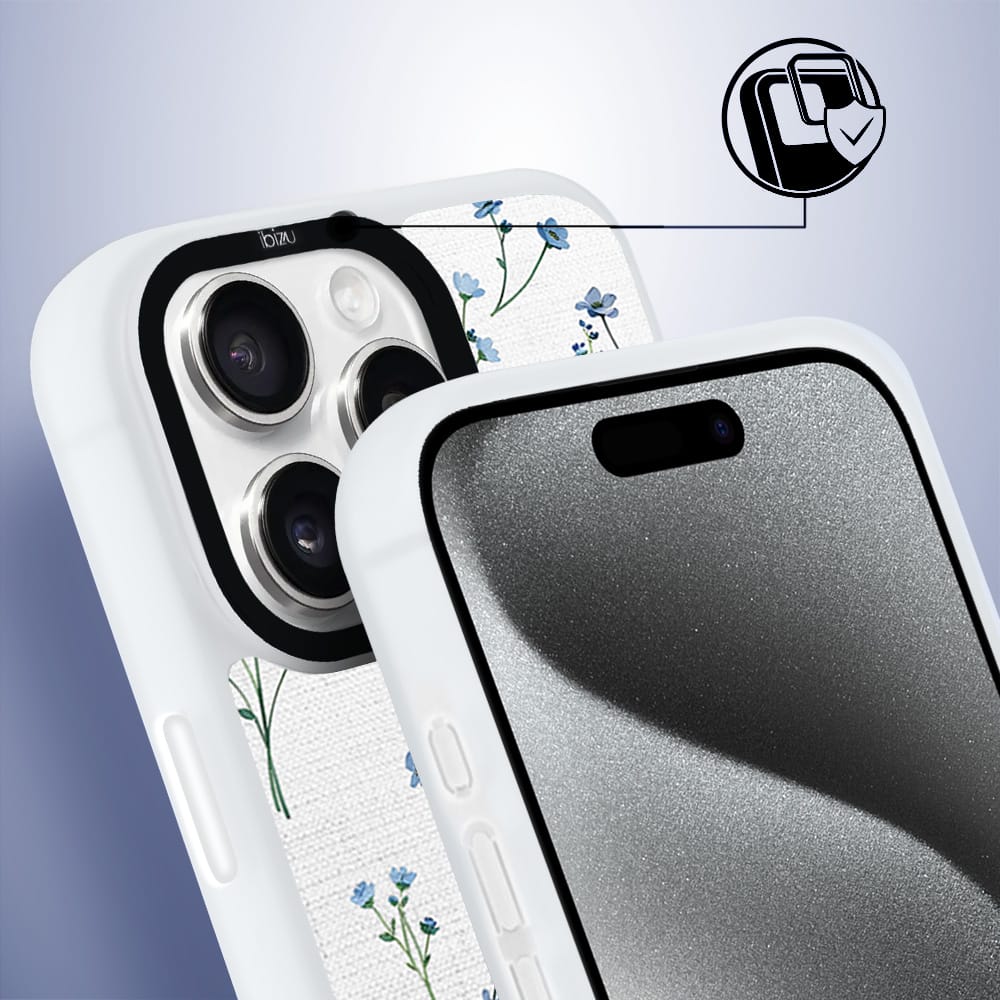 Etui do iPhone 15 Pro IBIZU DropGuard Matt z MagSafe, Pastel Bloom, Niebieski sen - obrazek 3