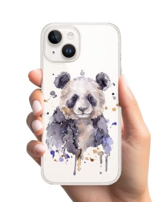 Etui do iPhone 14 Plus przeźroczyste, silikonowe Flexi, Akwarelowe Zoo, Panda
