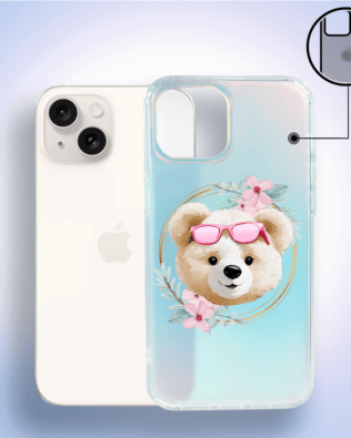 Etui do iPhone 14 IBIZU California Sunset, zmieniające kolor, Flower Queen, miś z kwiatami