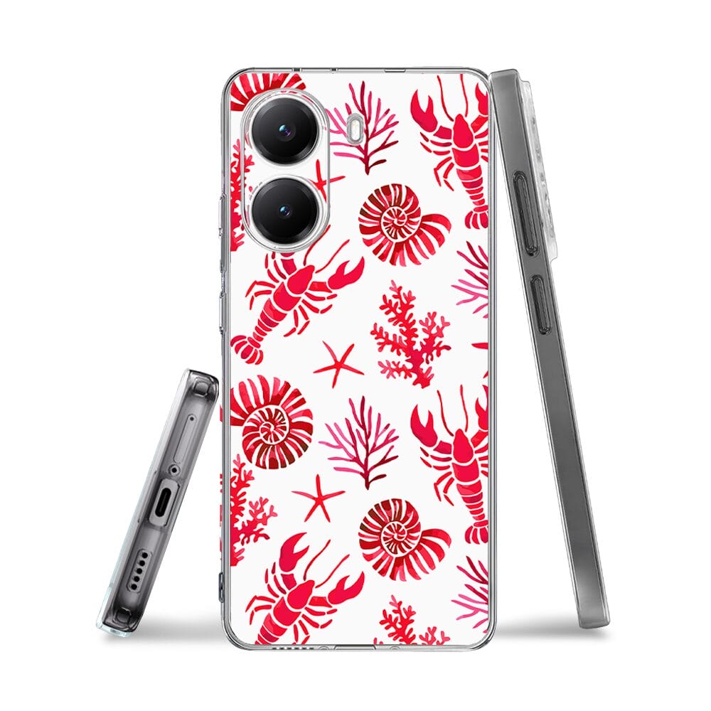 Etui do Xiaomi POCO X7 Pro przeźroczyste, silikonowe Flexi, krab, muszle - obrazek 3