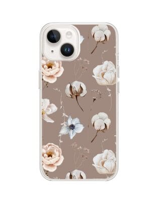 Etui do iPhone 13 Mini przeźroczyste, silikonowe Flexi, akwarelowe kwiatki
