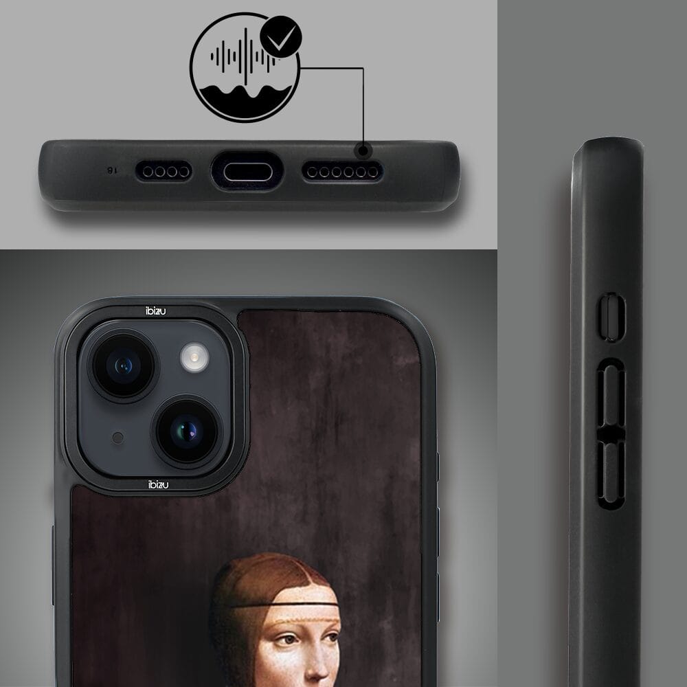 Etui do iPhone 14 Plus IBIZU DropGuard Matt z MagSafe, Leonardo Da Vinci, dama z kotem - obrazek 6