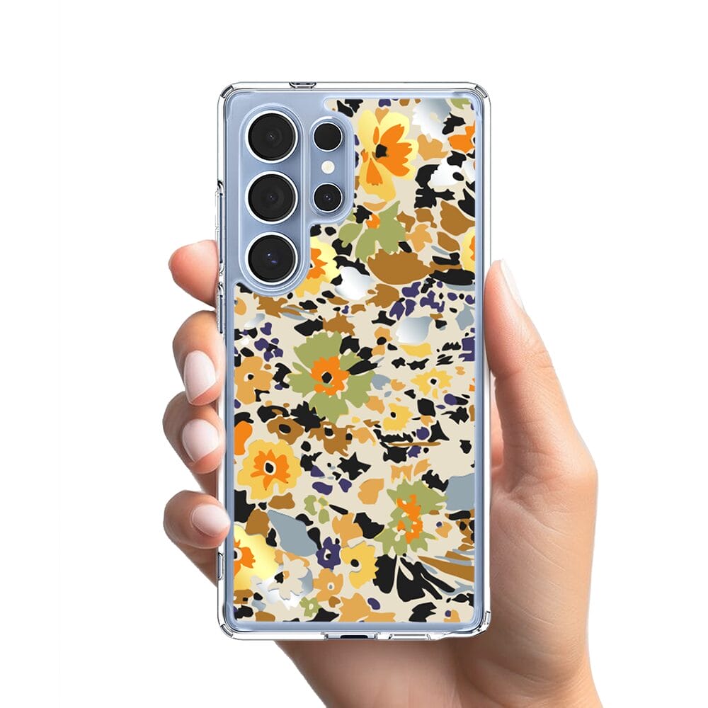 Etui do Samsung Galaxy S25 Ultra z MagSafe przeźroczyste, silikonowe Flexi, malowane kwiatki - obrazek 2