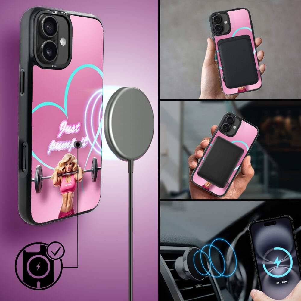 Etui do iPhone 16 IBIZU DropGuard Matt z MagSafe, #Move, Pump it love - obrazek 8