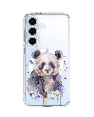 Etui do Samsung Galaxy S24 FE z MagSafe przeźroczyste, silikonowe Flexi, Akwarelowe Zoo, Panda