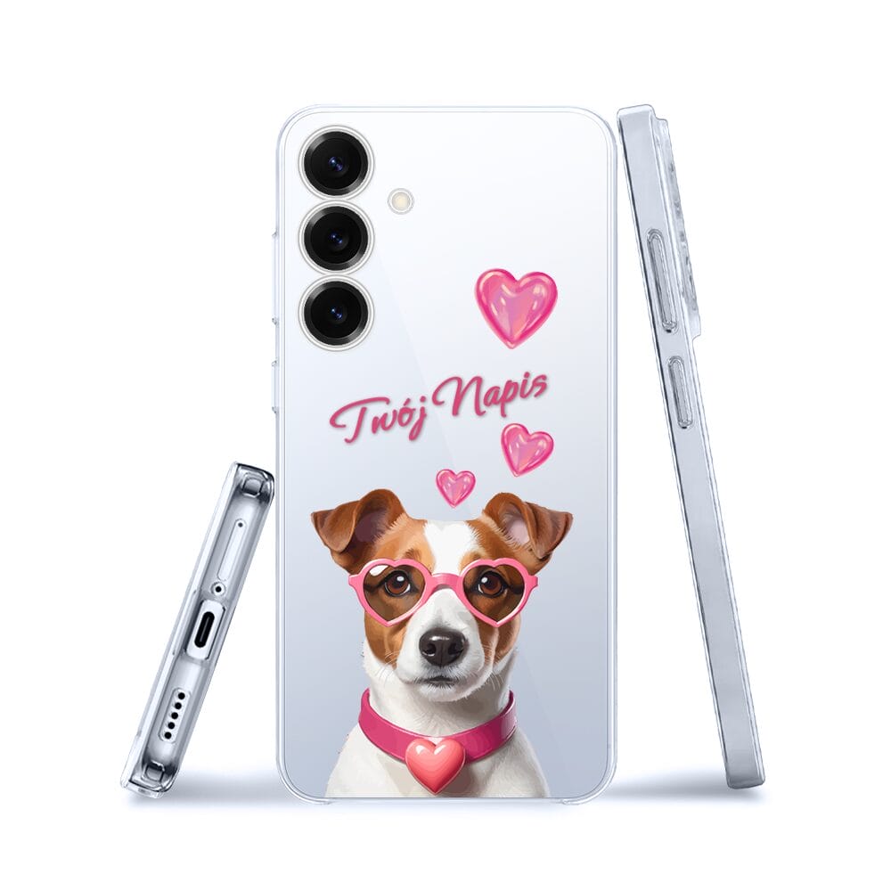 Etui do Samsung Galaxy S25 Plus przeźroczyste, silikonowe Flexi, Puppy Love, pies rasy Jack Russell Terrier - obrazek 3