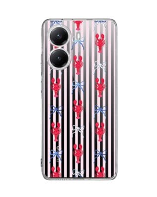 Etui do Xiaomi POCO X7 Pro przeźroczyste, silikonowe Flexi, krab i kokardki