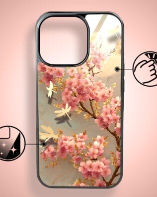 Etui do iPhone 16 Pro IBIZU Elite Glass z MagSafe Magia Azji, Taniec sakury, czarne