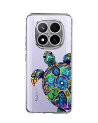 Etui do Xiaomi Redmi Note 14 Pro 4G przeźroczyste, silikonowe Flexi, Dzika Mandala, Żółw