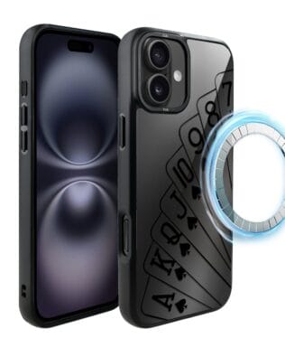 Etui do iPhone 16 Plus IBIZU DropGuard Matt z MagSafe, Midnight, Karty do gry