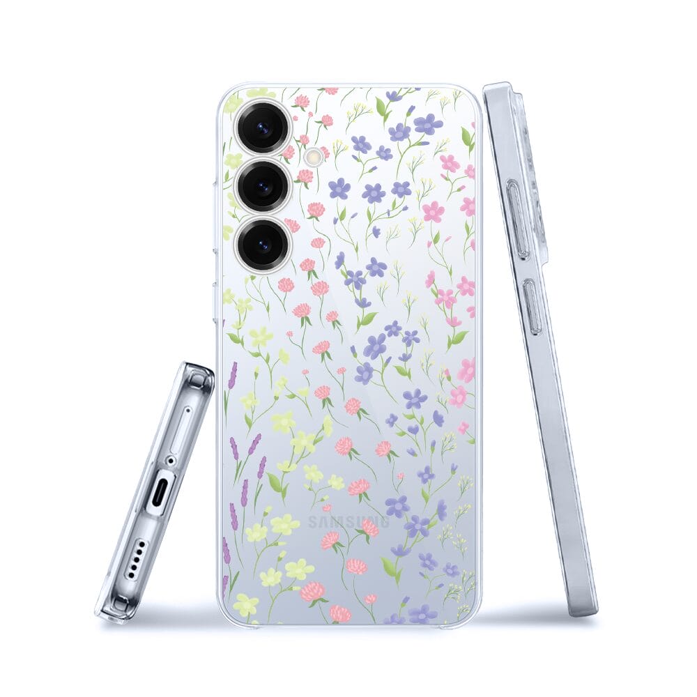 Etui do Samsung Galaxy S25 Plus przeźroczyste, silikonowe Flexi, kwiaty polne - obrazek 3