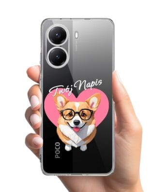 Etui do Xiaomi POCO X7 Pro przeźroczyste, silikonowe Flexi, Puppy Love, pies rasy Corgi