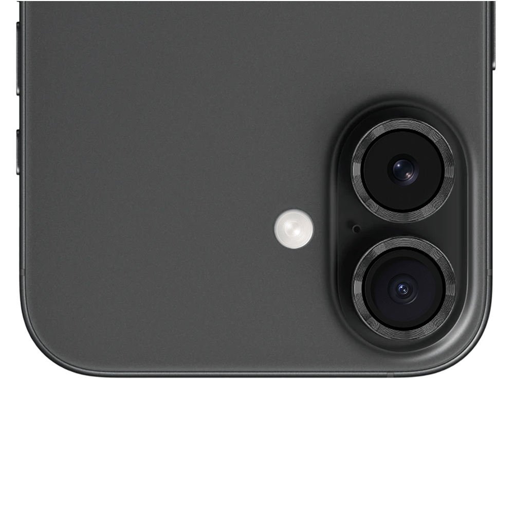 Metalowa osłona obiektywu aparatu ze szkła hartowanego 9H do iPhone 16 Plus, 1 zestaw, czarna - obrazek 5