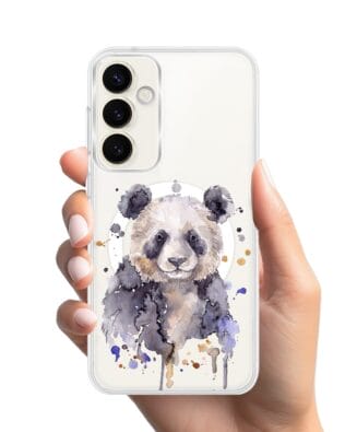 Etui do Samsung Galaxy S23 FE 5G z MagSafe przeźroczyste, silikonowe Flexi, Akwarelowe Zoo, Panda
